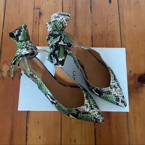 GANNI snakeskin sling backs Pointed toe